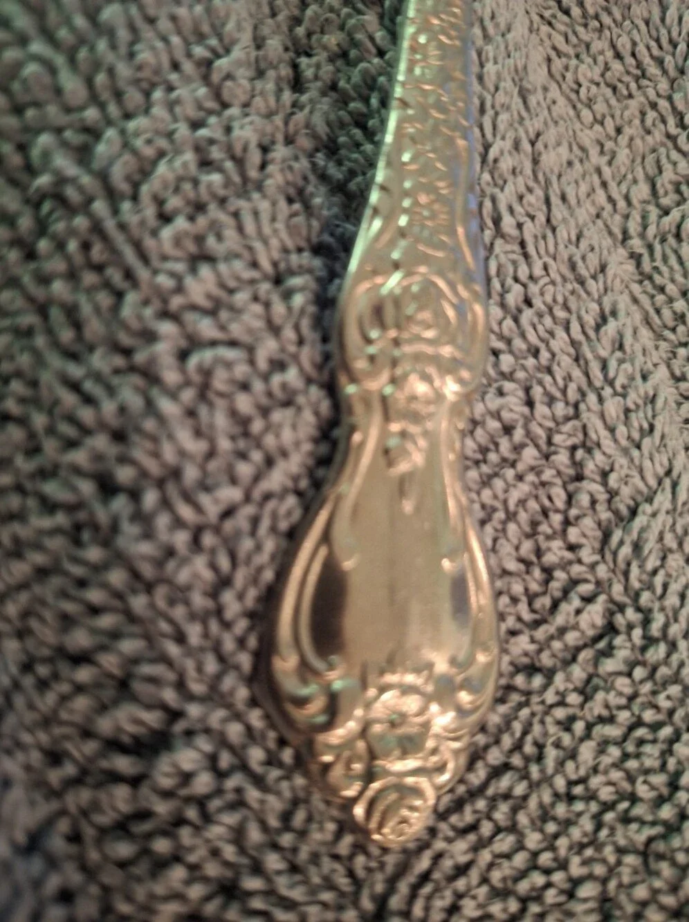 Ornate Decorative Serving Spoon in Silver La France Pattern